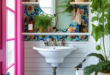 Vibrant and Cozy: The Charm of a Small Colorful Powder Room