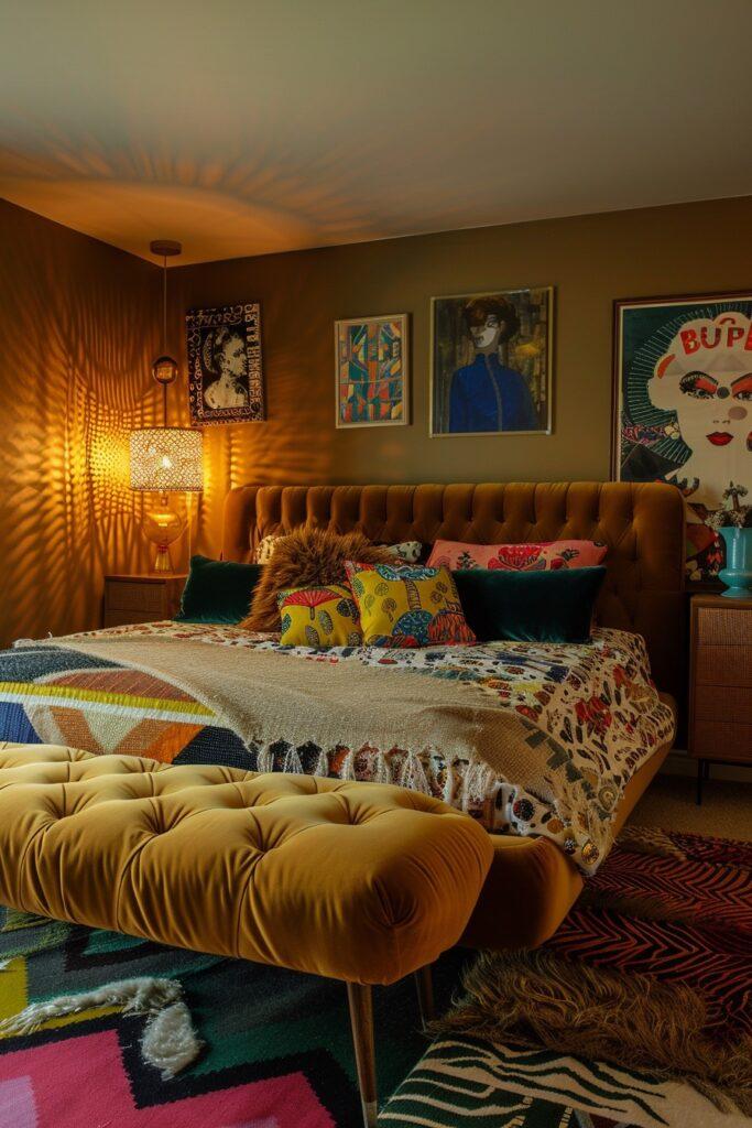 Funky bedroom: Bright colors and quirky accessories ignite creativity