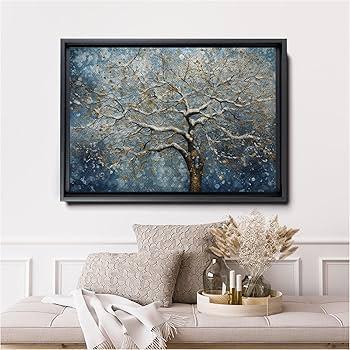 Choose a serene art piece to elevate your blue living room