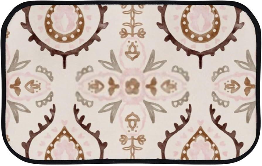 Earthy-toned rugs that add warmth to your boho bathroom