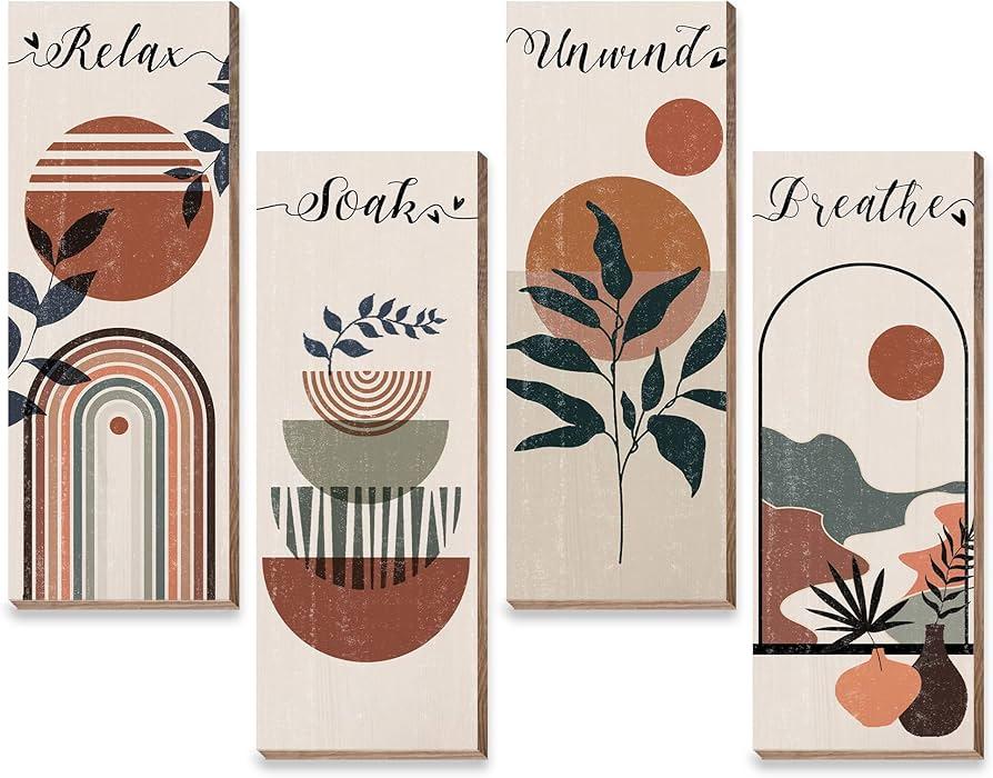 Quirky wall art that reflects your boho bathroom personality