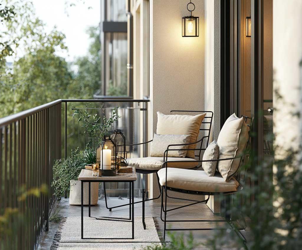 Find stackable furniture to optimize area on small balconies