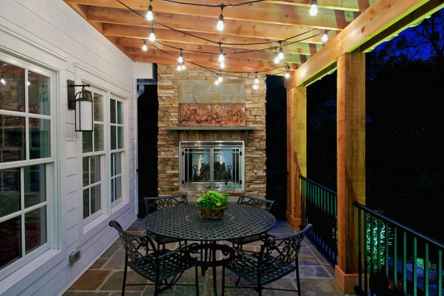 Use string lights to add ambiance to your small balcony evenings