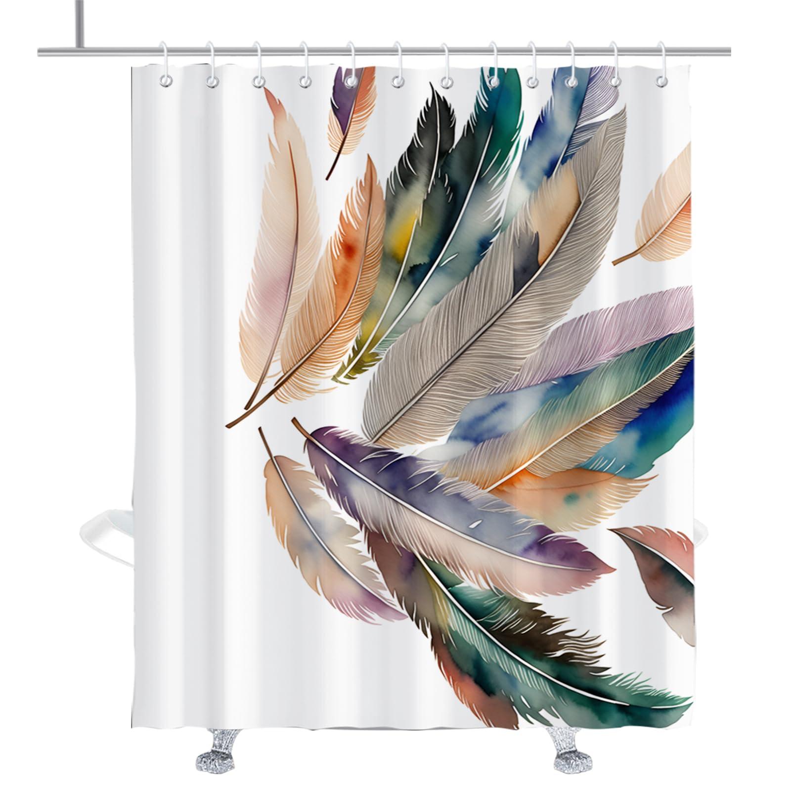 Feathery accents that enhance your boho bathroom atmosphere