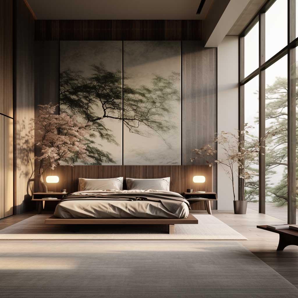 Zen bedroom: Minimal decor and natural materials promote peace and relaxation