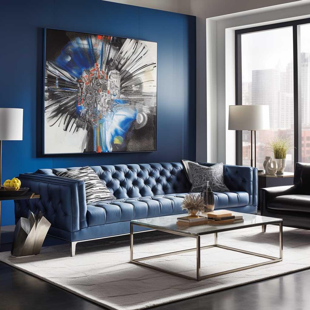 Opt for ‌a statement blue⁤ sofa as a focal point
