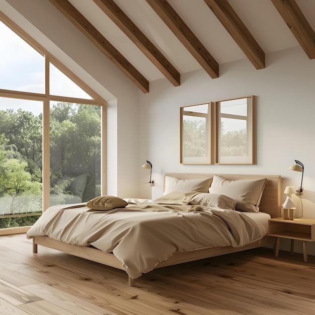 Incorporate soft lighting for a cozy minimalist bedroom atmosphere