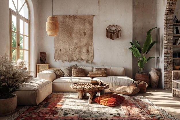 Layer soft textiles like burlap and linen for texture in your earthy living room
