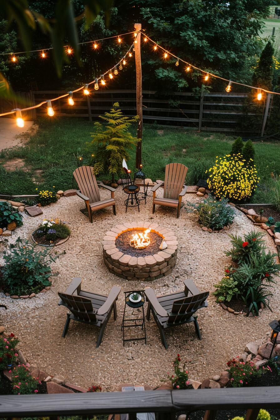 Add a fire pit for warm gatherings in your backyard evenings