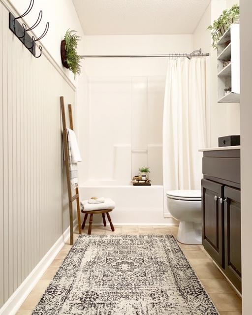 Install beadboard wainscoting for classic style in your Farmhouse Bathroom