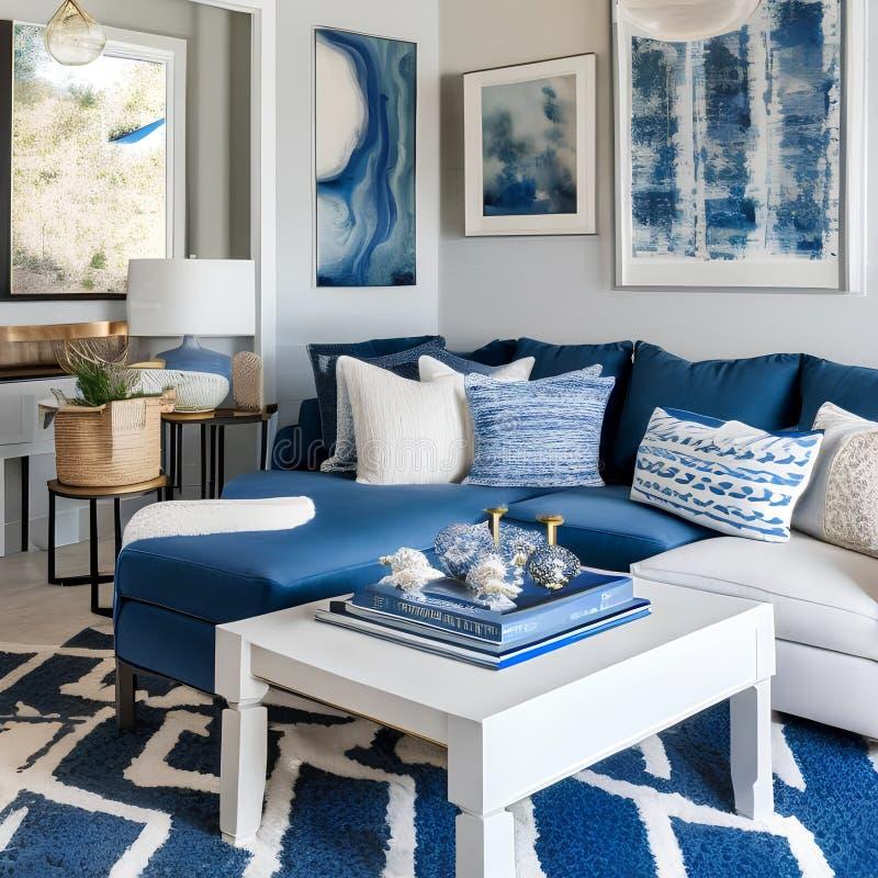 Embrace coastal vibes with soft blue accents and natural textures