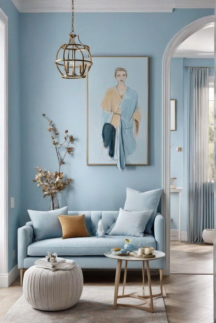 Create a serene atmosphere with pastel blue tones