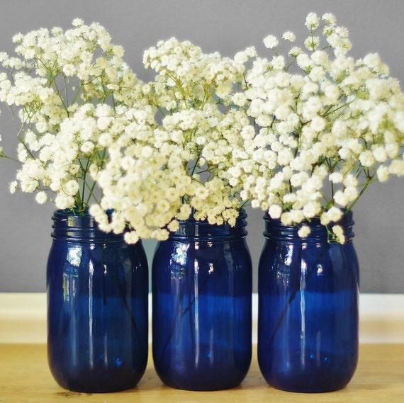 Choose blue glass decor for an elegant touch
