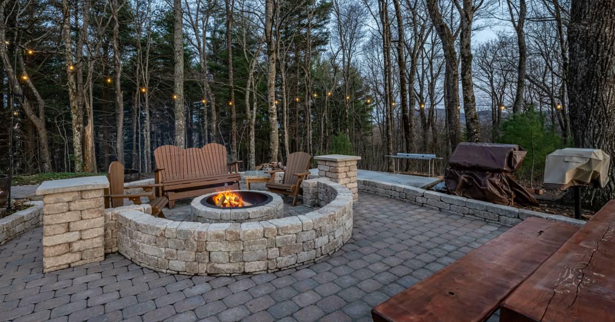 Cozy fire pit for unforgettable backyard gatherings and evenings
