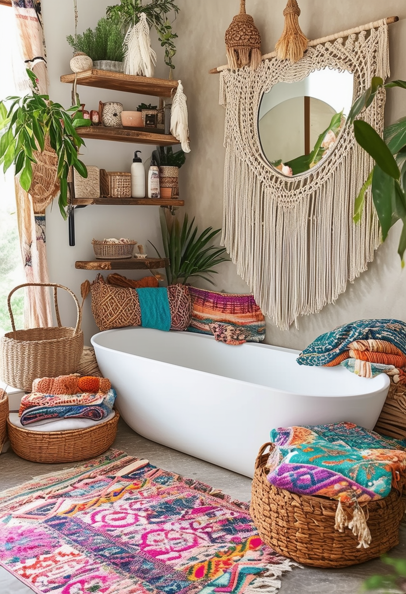 24 Inspiring Boho Bathroom Ideas for a Chic Retreat 24 Inspiring Boho Bathroom Ideas for a Chic Retreat