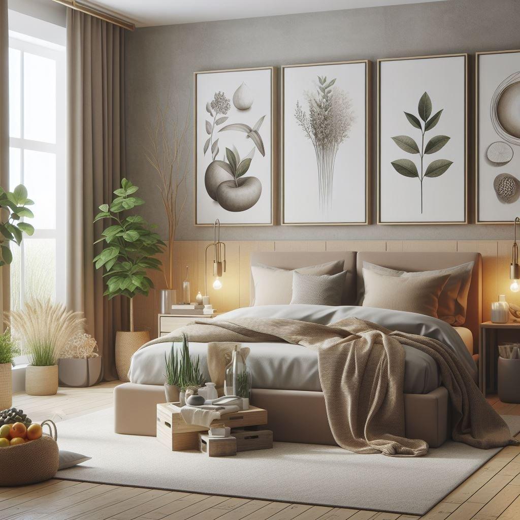 Nature-Inspired Bedroom: Incorporate organic materials and earth tones for tranquility