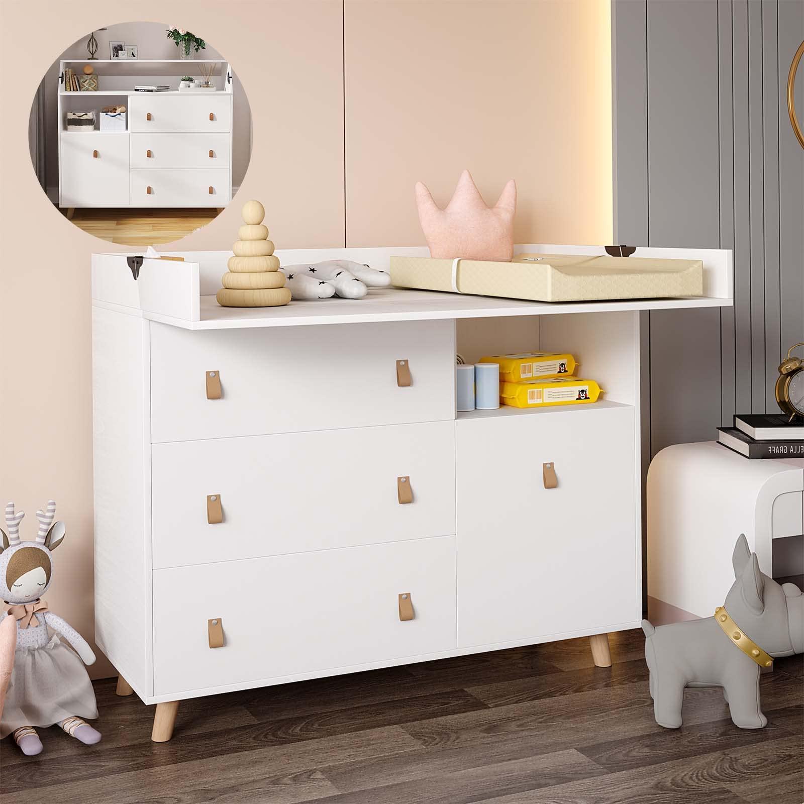 Consider a​ changing ‍table that doubles as a dresser for small nursery