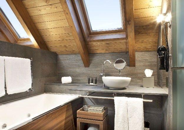 Skylights brighten up your inviting Chalet Bathroom retreat