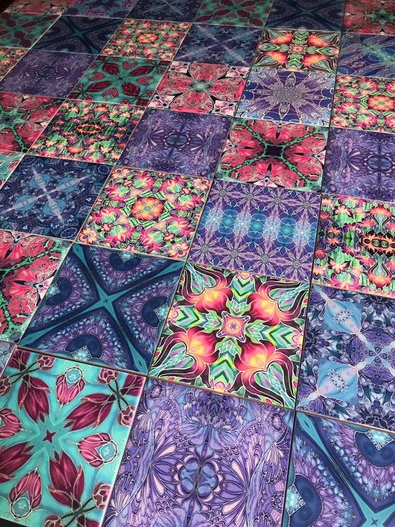 Brighten your boho bathroom with colorful tile patterns and designs