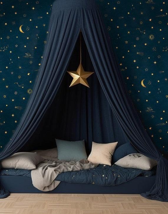 Starry Night Nursery: Create a celestial haven with glowing stars and moons