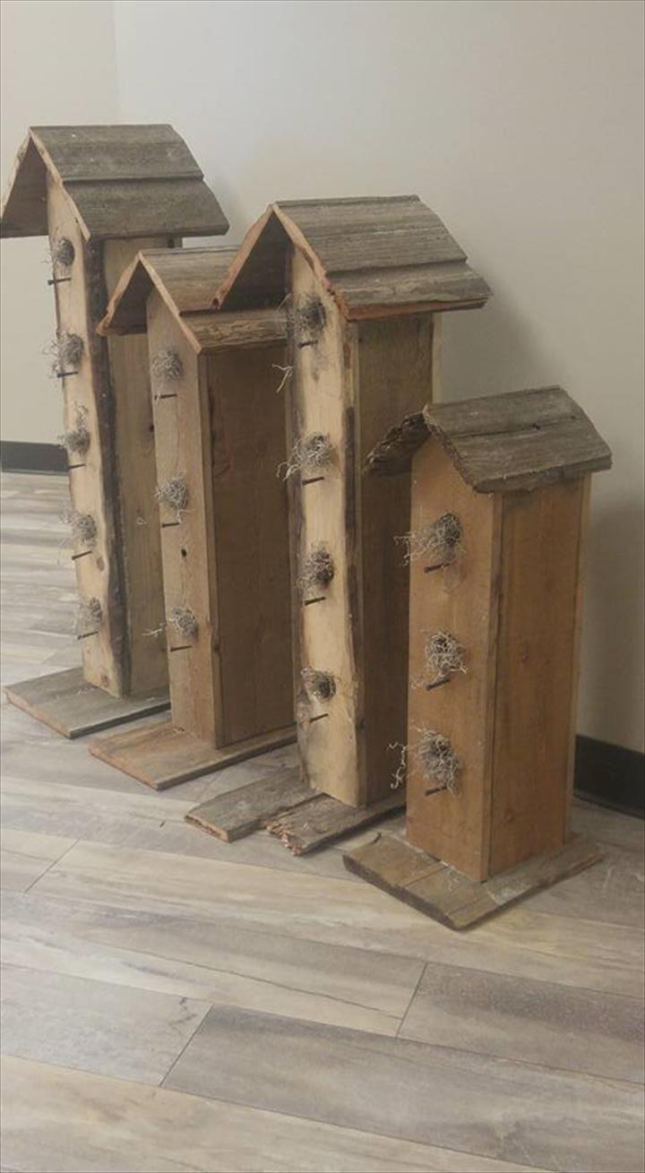 Whimsical Pallet Garden Birdhouses Add Charm