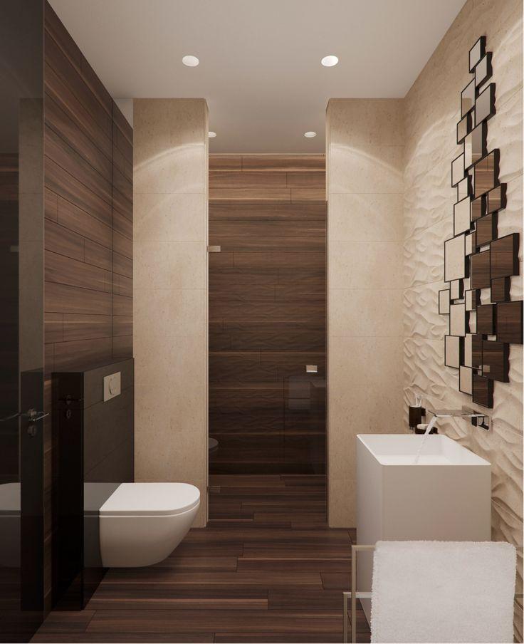 Use interesting textures to create depth within your wooden bathroom design