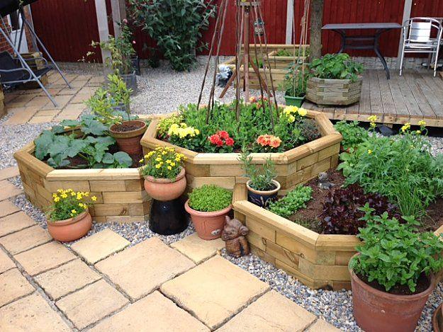 Use raised garden beds for easy gardening in your small backyard