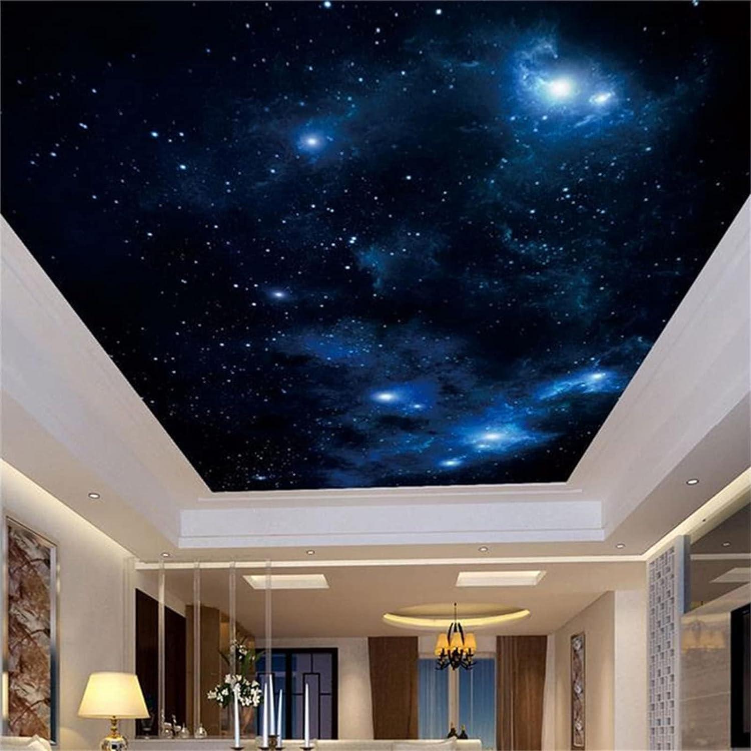 Install a starry night ceiling mural to enchant your Nursery Nook