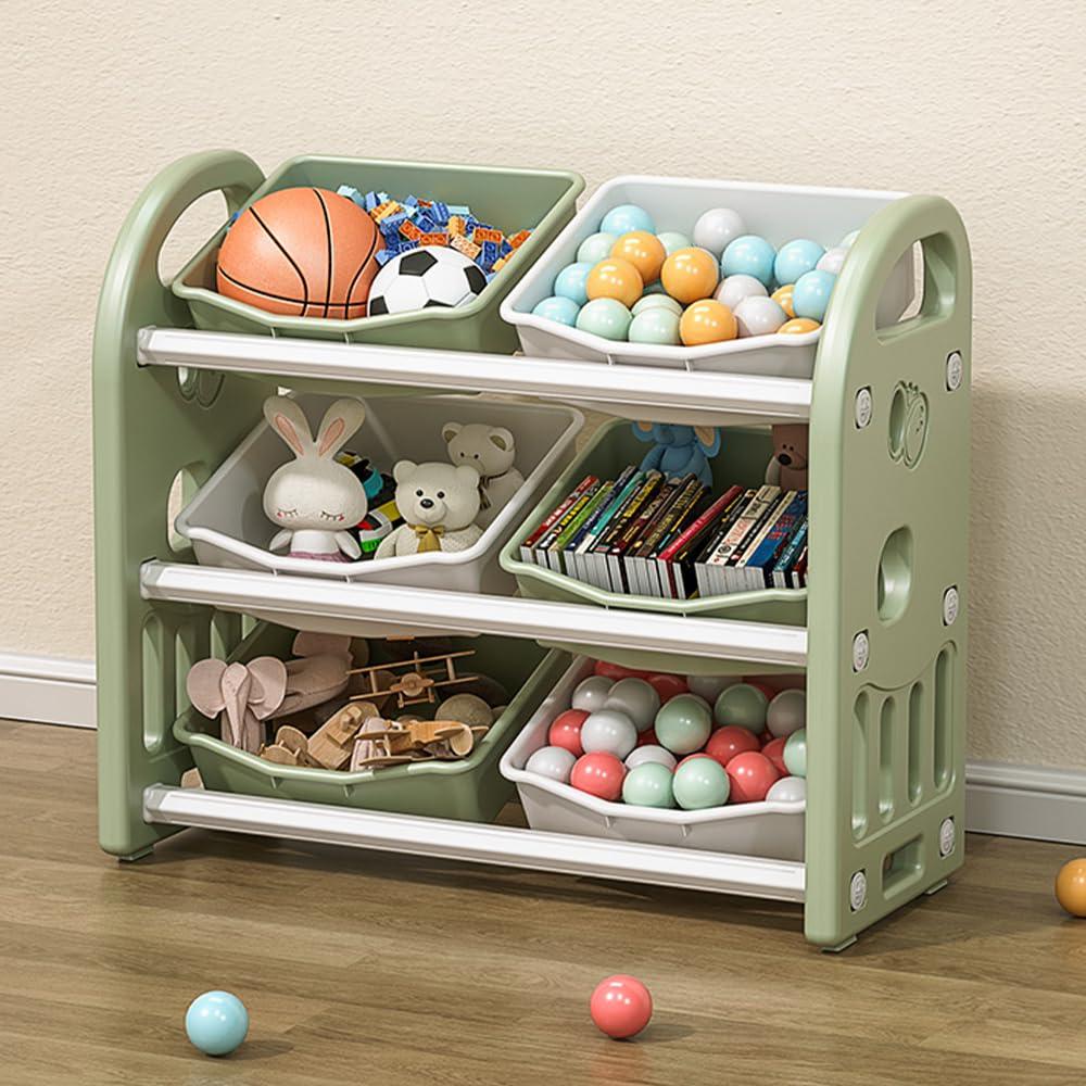 Storage bins help keep essentials organized in your Nursery Nook