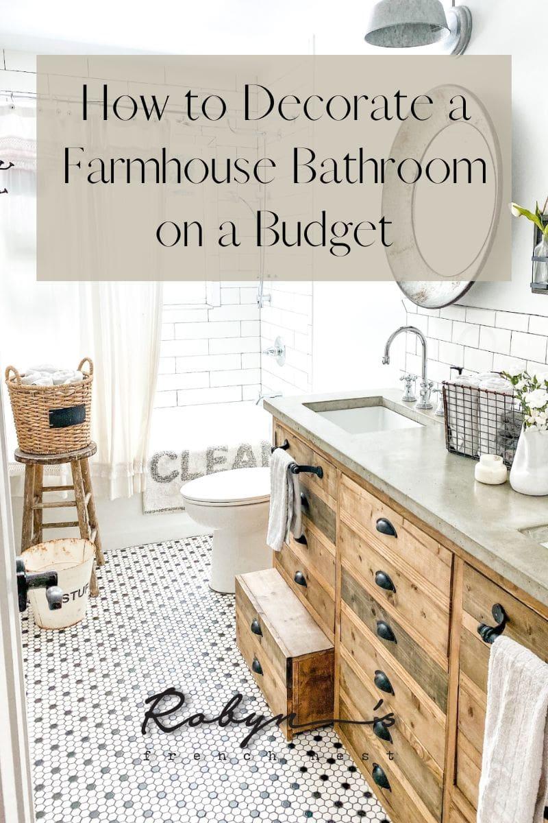 Infuse farmhouse charm with quirky, whimsical accents in your bathroom