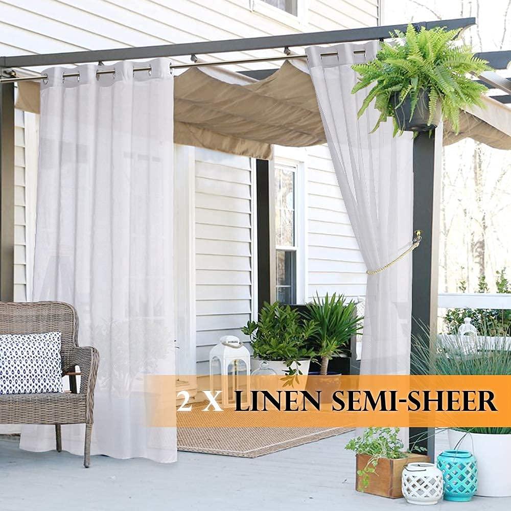 Use sheer curtains for privacy and softness in your Screened Porch