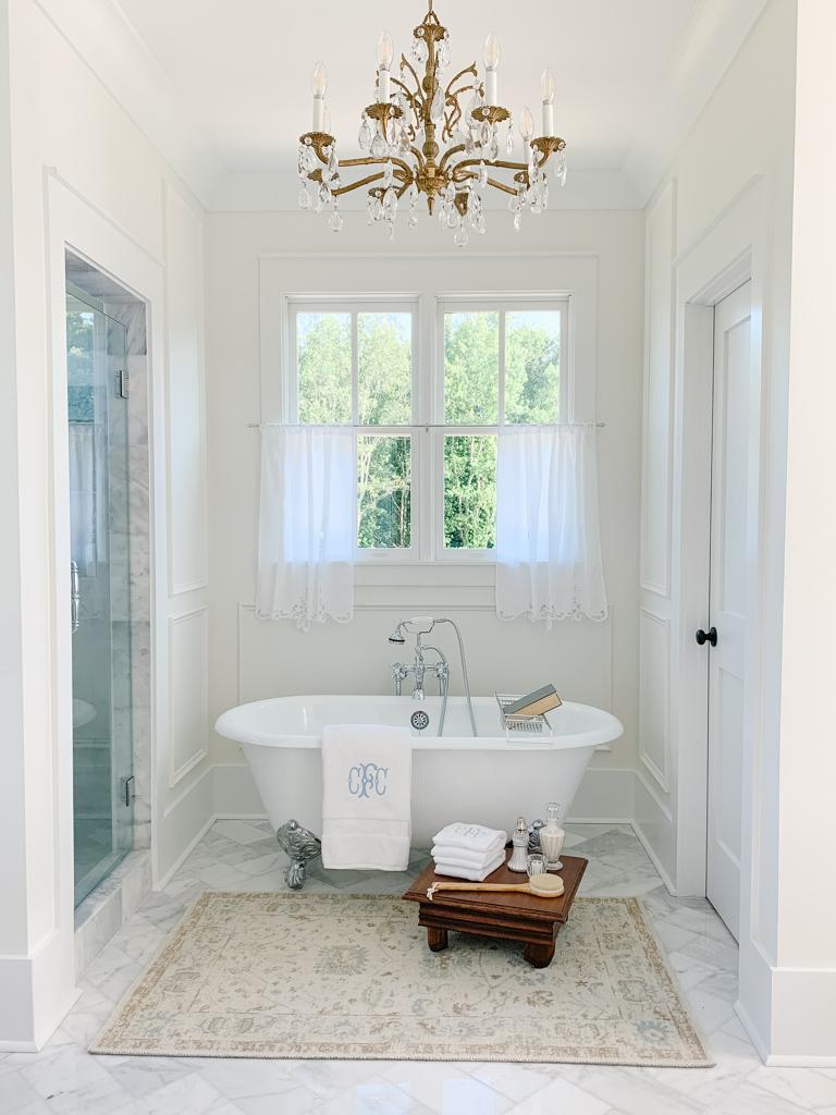 Select a clawfoot bathtub to bring vintage flair to your Farmhouse Bathroom