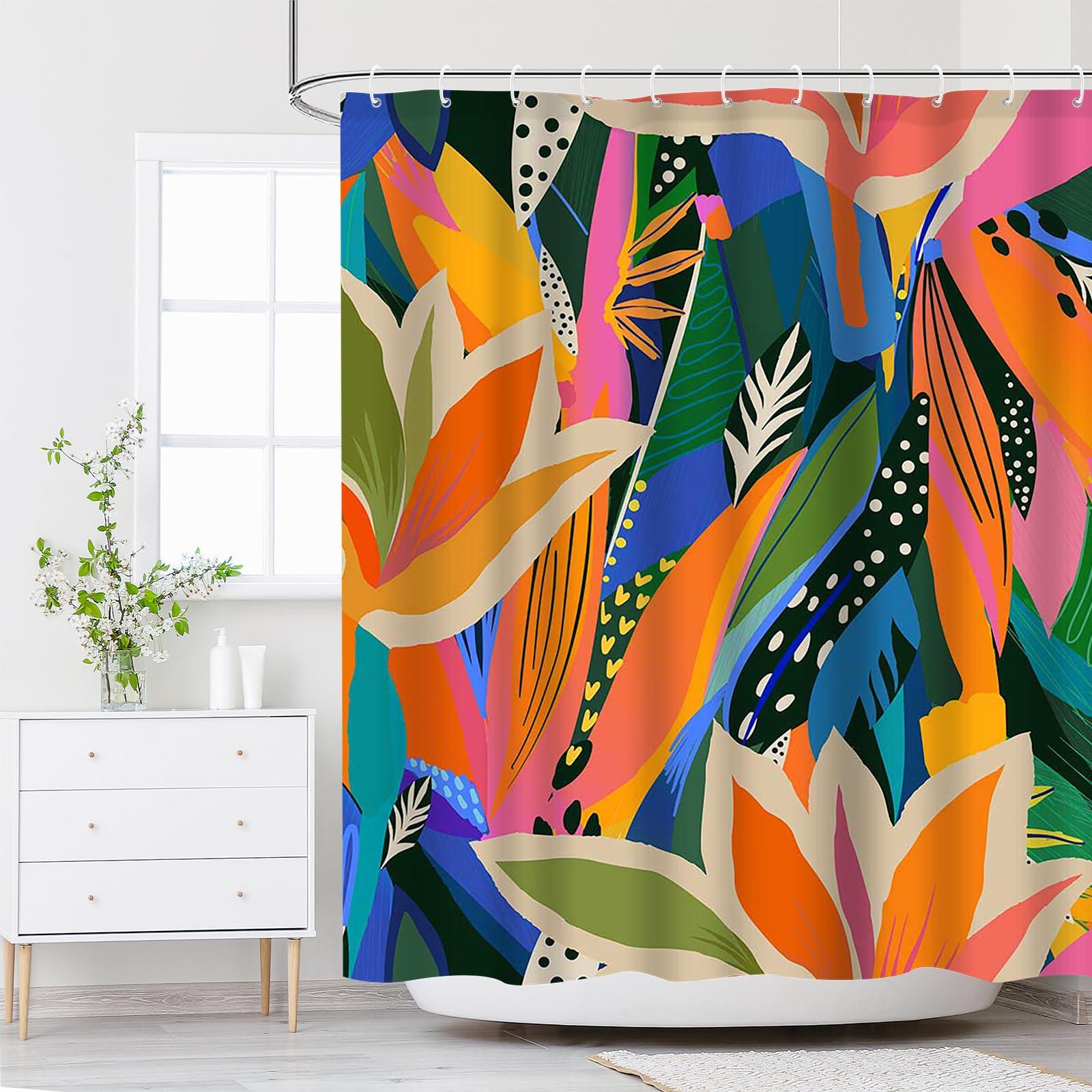 Colorful ⁤shower curtains to express creativity in your boho bathroom