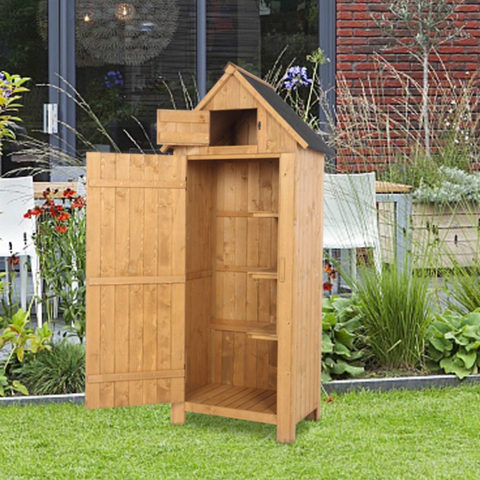 Spacious garden shed for storage in your backyard