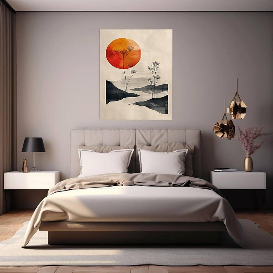 Select simple artwork that resonates with calmness in your Minimalist Bedroom