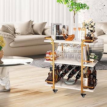 A chic bar cart to effortlessly entertain in your Contemporary Living Room
