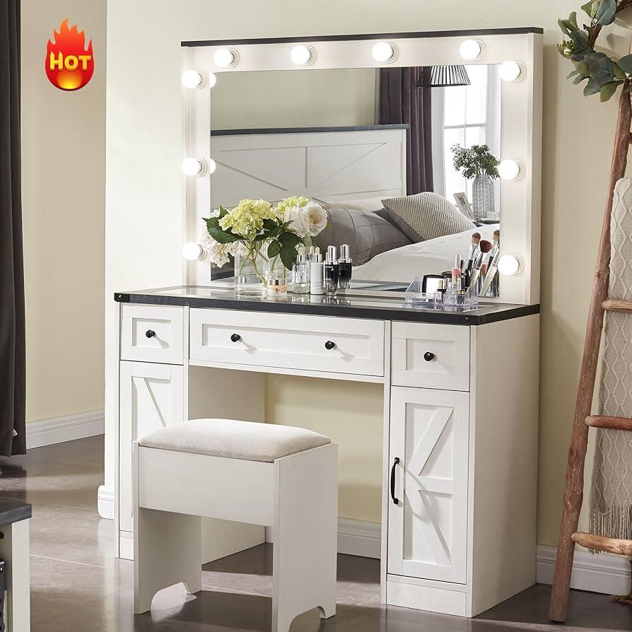 Opt for a farmhouse-style vanity with ample storage in your Farmhouse Bathroom