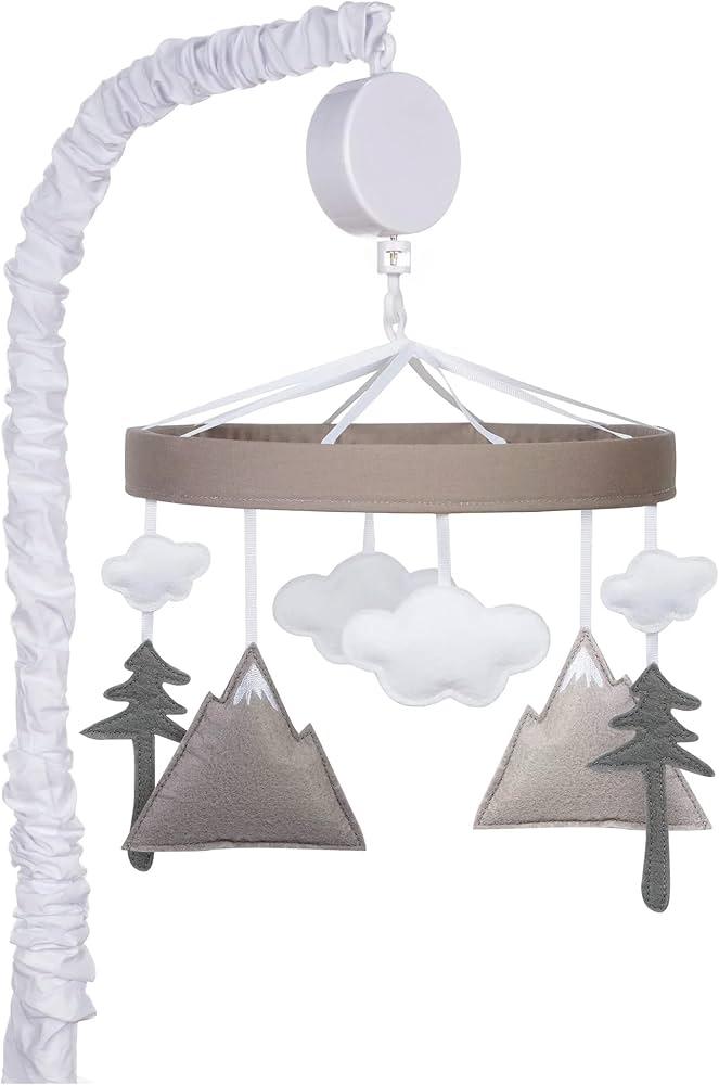 A whimsical mobile piques baby’s interest in the Nursery Nook