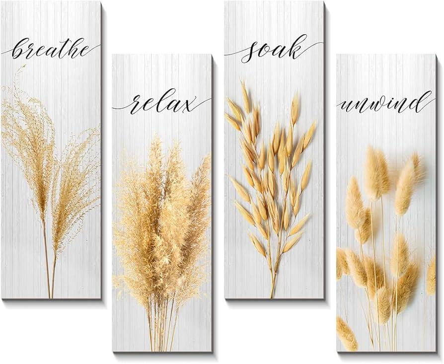 Combine wooden and metallic elements for unique boho bathroom decor