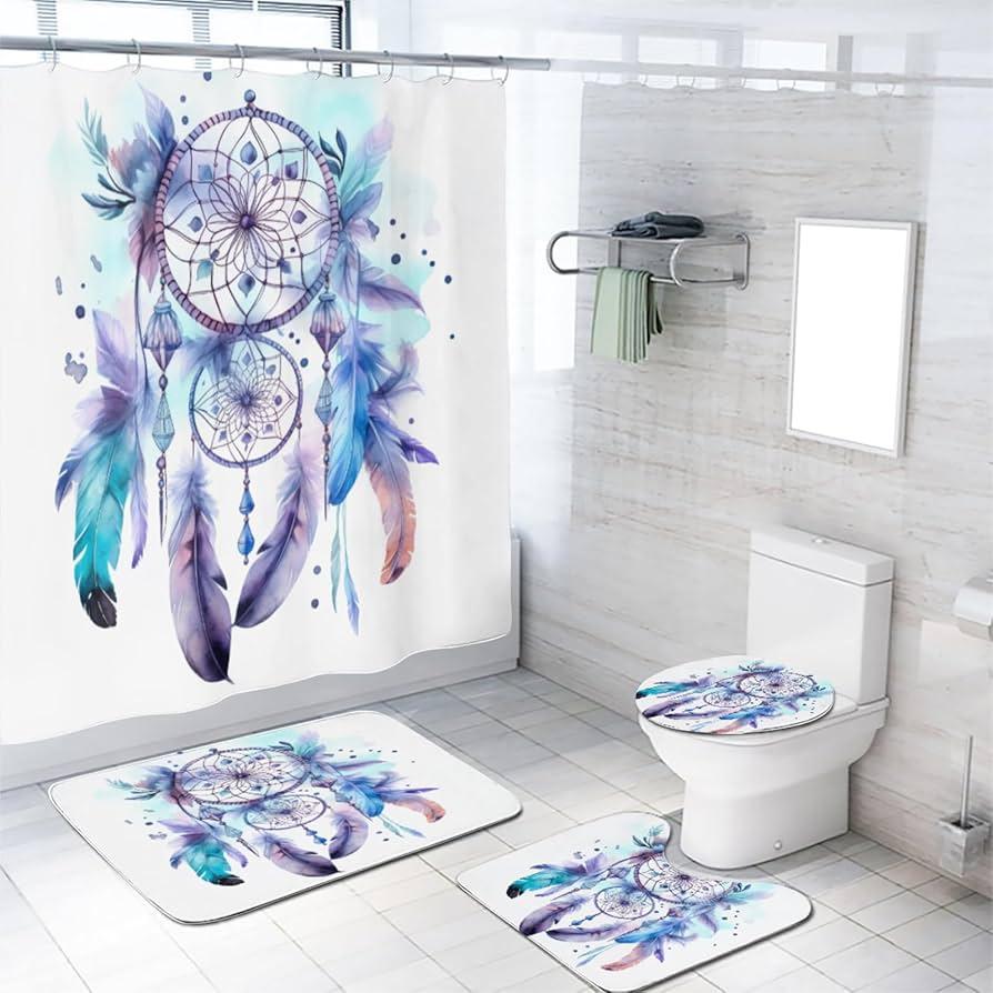 Hang dreamcatchers above the mirror for dreamy boho bathroom vibes