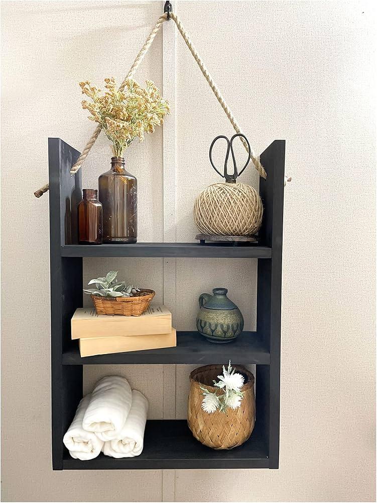 Use reclaimed wood to craft unique shelving in your farmhouse bathroom