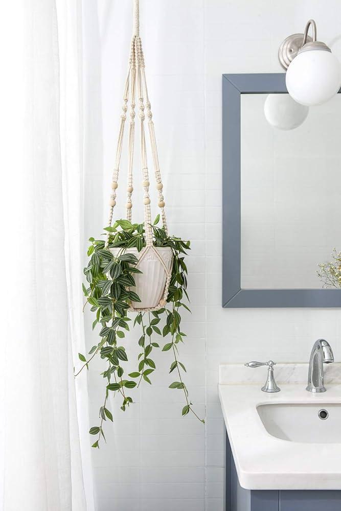Use ‍macramé hangers to display ⁢your favorite bathroom greenery