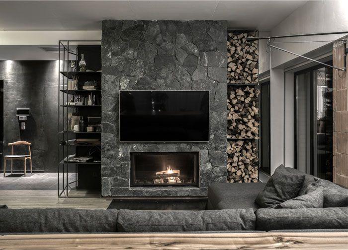 Use a mix of textures, such as stone and wood, to create depth in your earthy living room