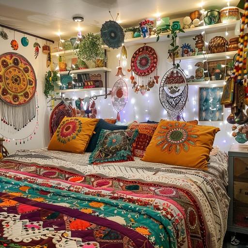 Bohemian Bedroom: Embrace vibrant colors and eclectic patterns for artistic flair