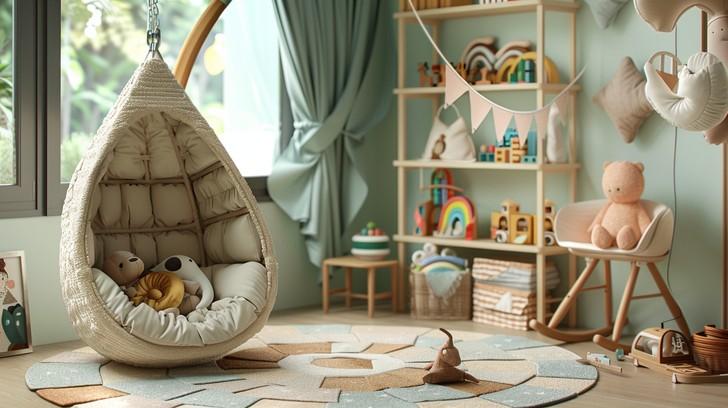 Soft ambient lighting adds warmth to your Nursery Nook for peaceful moments