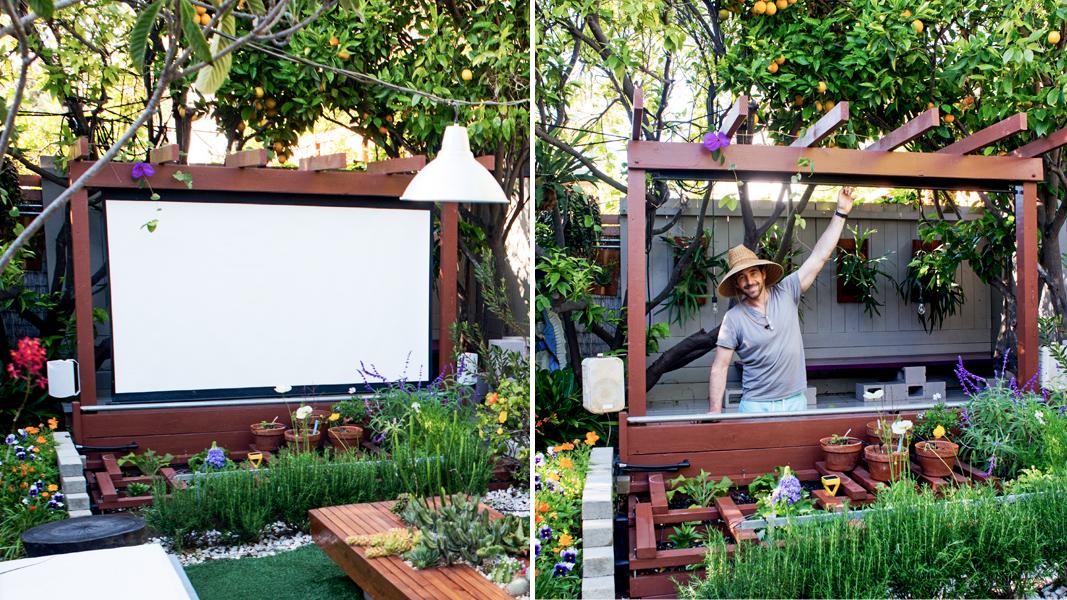 Set up a DIY outdoor movie space in your backyard