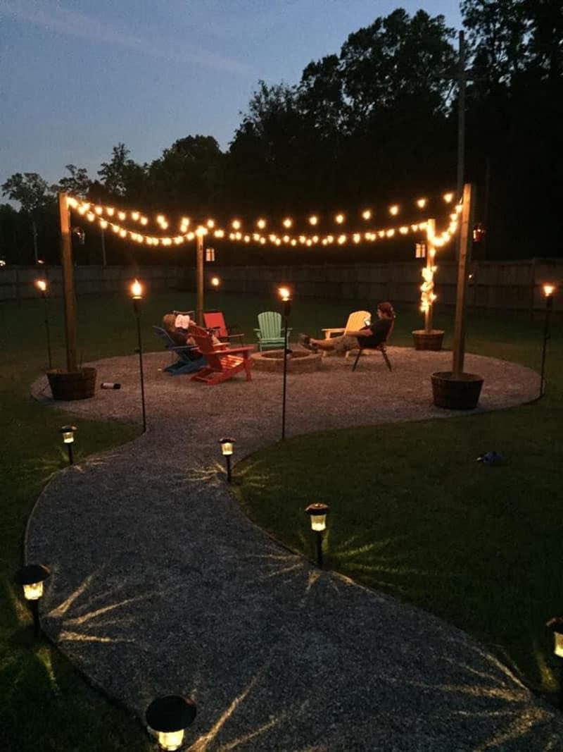 Use string lights to illuminate your backyard for enchanting nights