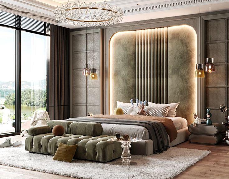 Luxurious Bedroom: Indulge in opulent fabrics and elegant finishing touches