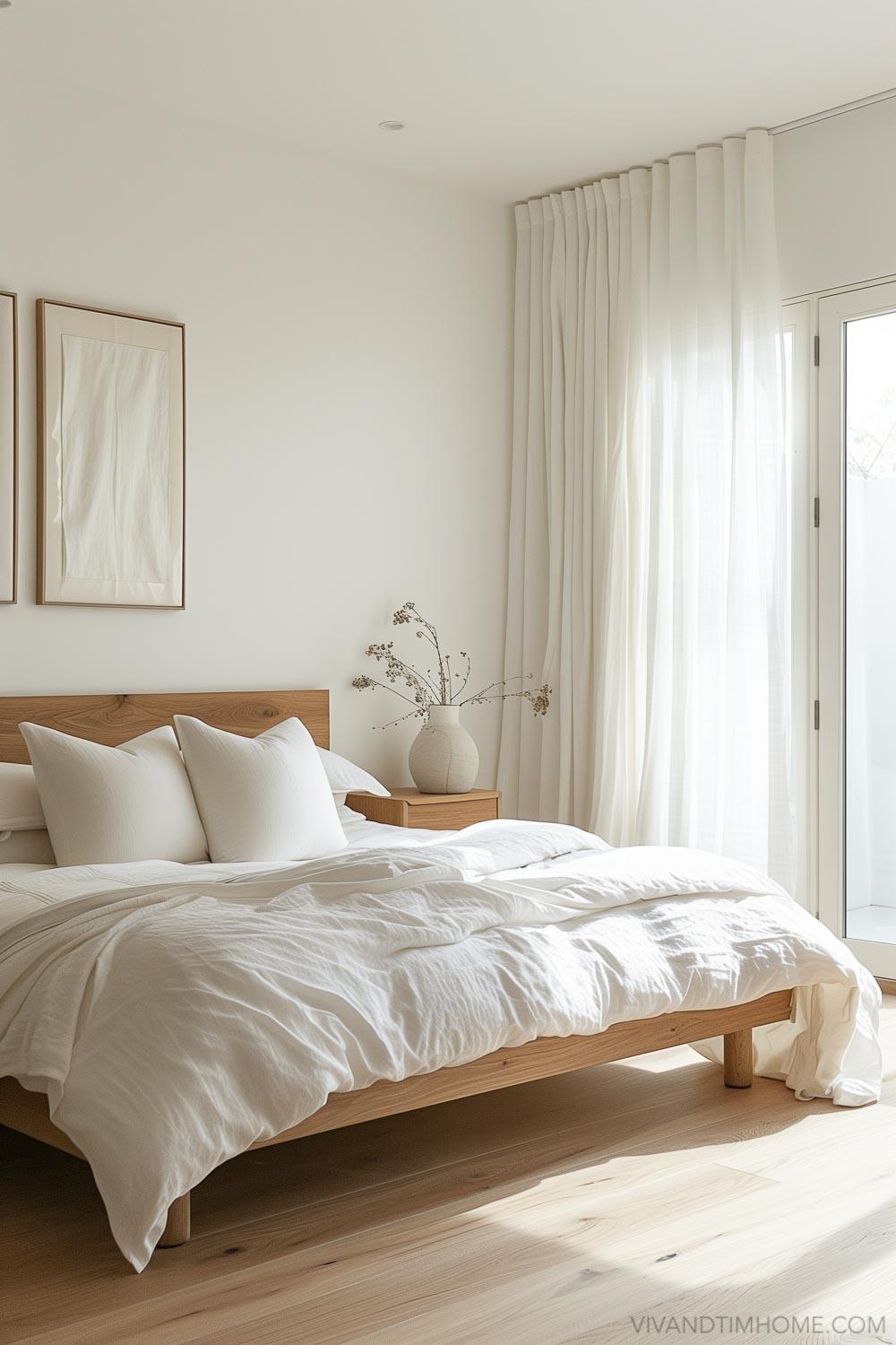 Use natural light to enhance your minimalist bedrooms serene atmosphere