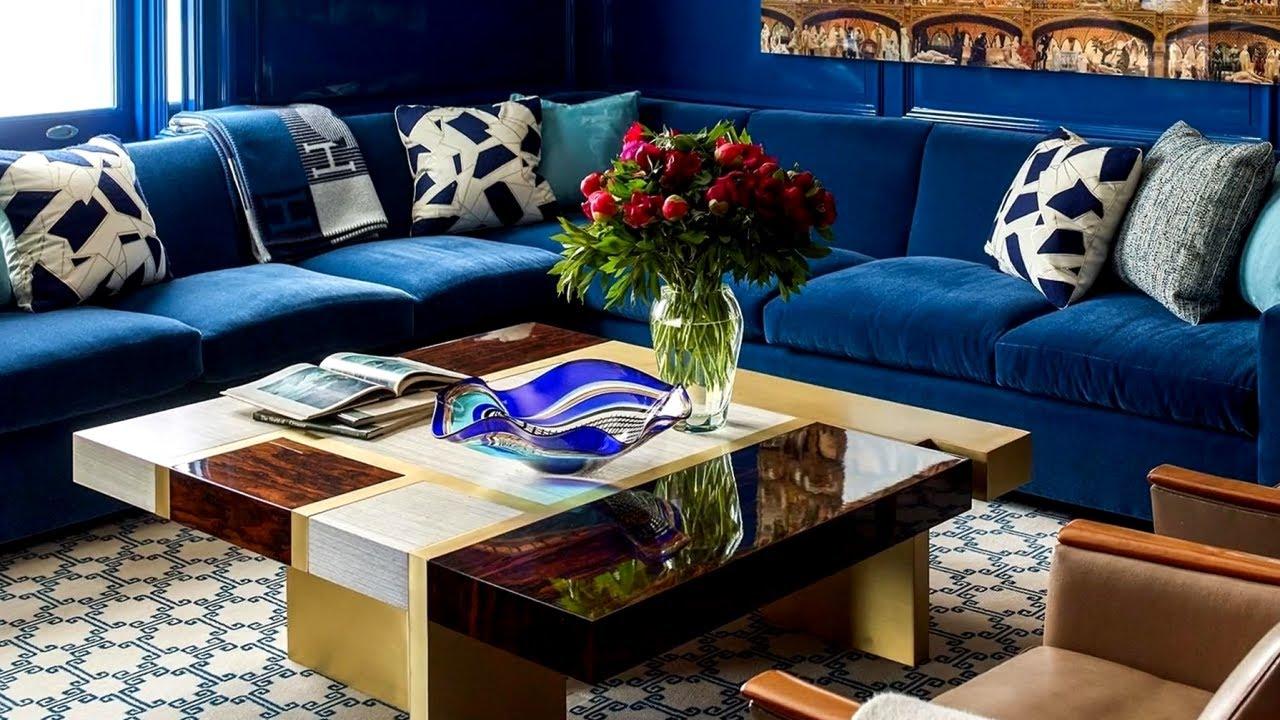 Embrace navy accents for a sophisticated blue living room vibe
